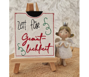 2€ ZUSATZTÜRCHEN 18. Dezember - Stickserie - ITH Teebeutel Verpackung